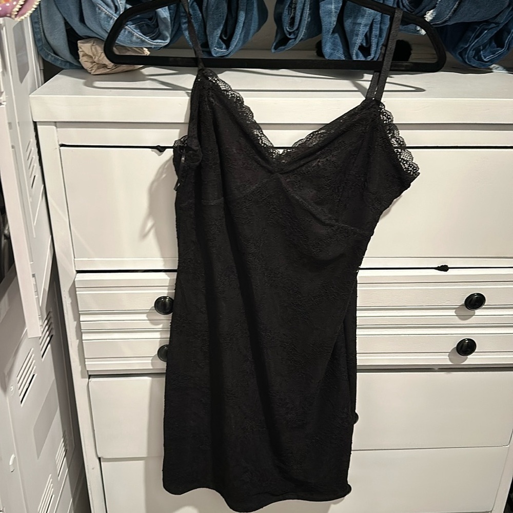 black mini dress